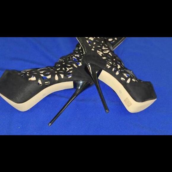 NEW Sexy Boots Stiletto Cut-out Zipper Heel Boot Size 9.5 - Picture 4 of 12